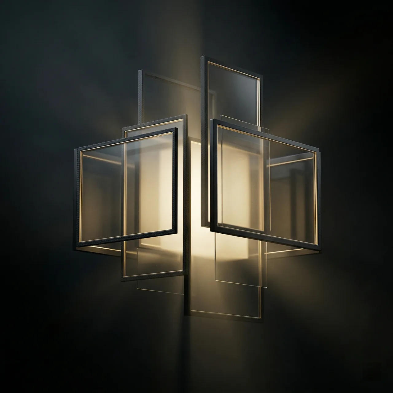 Panouri aurii plutitoare pentru sectiunea despre design si structura premium