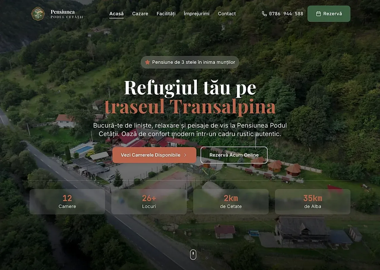 Pensiunea Podul Cetatii — a warmer, clearer path to booking - OctaWeb work preview
